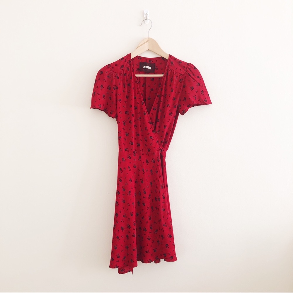 Reformation Short Sleeve Mini Wrap Dress XS